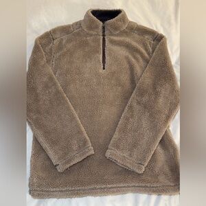 True Grit Men's Taupe Sherpa Zip-Up Pullover